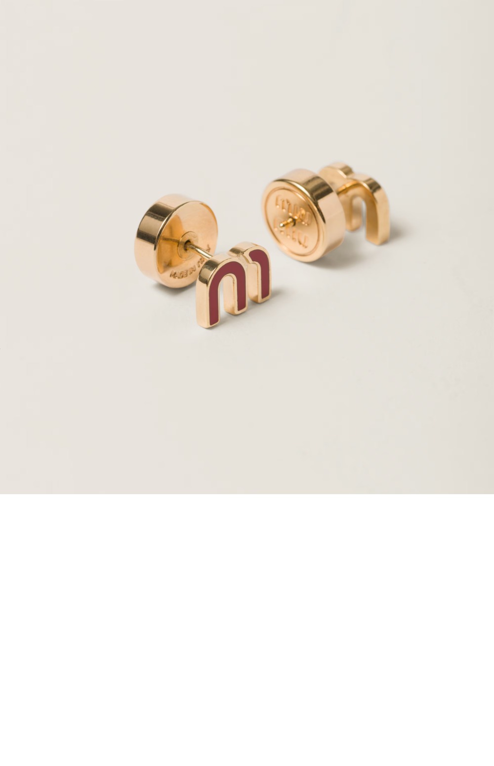 에나멜 메탈 귀걸이 5JO911 > 미우미우