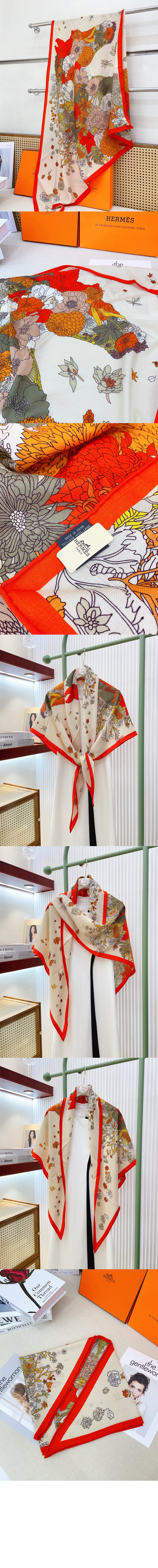 Gentle Floral Cloak 자이언트 트라이앵글 > 에르메스