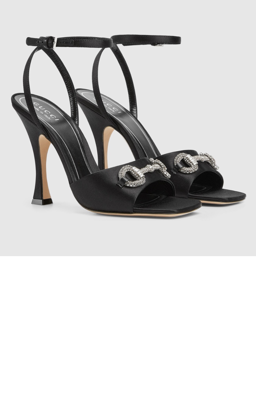 크리스탈 호스빗 장식이 있는 샌들 834344 > Jordaan GG - 크리스털 로퍼