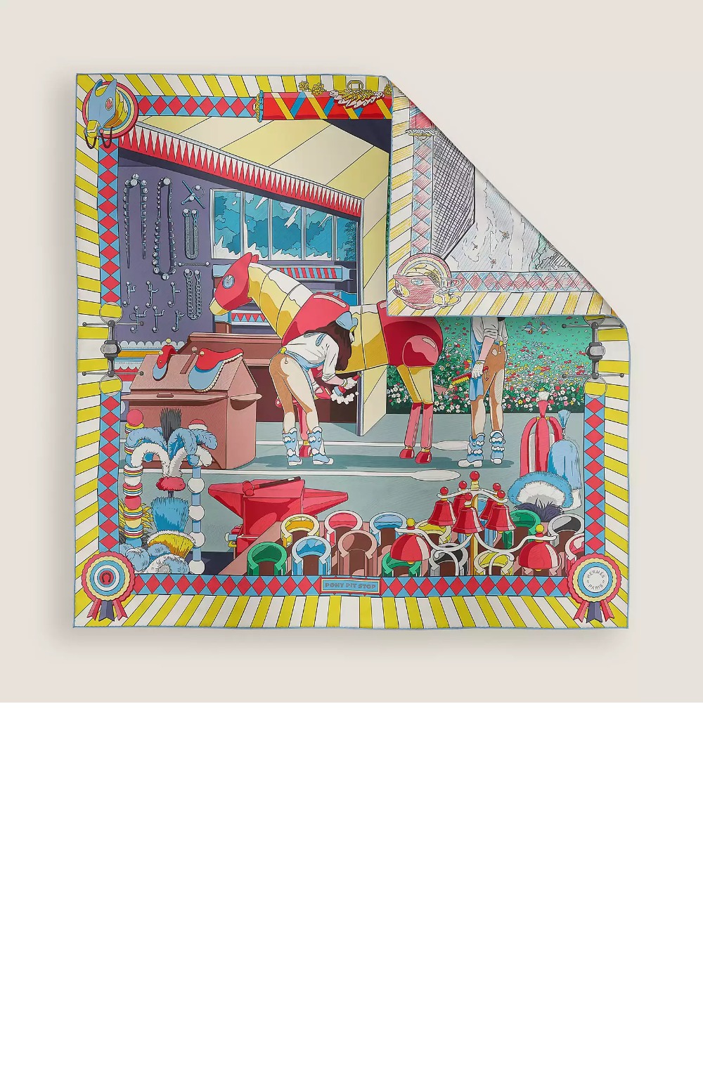 Pony Pit Stop 더블 페이스 스카프 90 > 에르메스