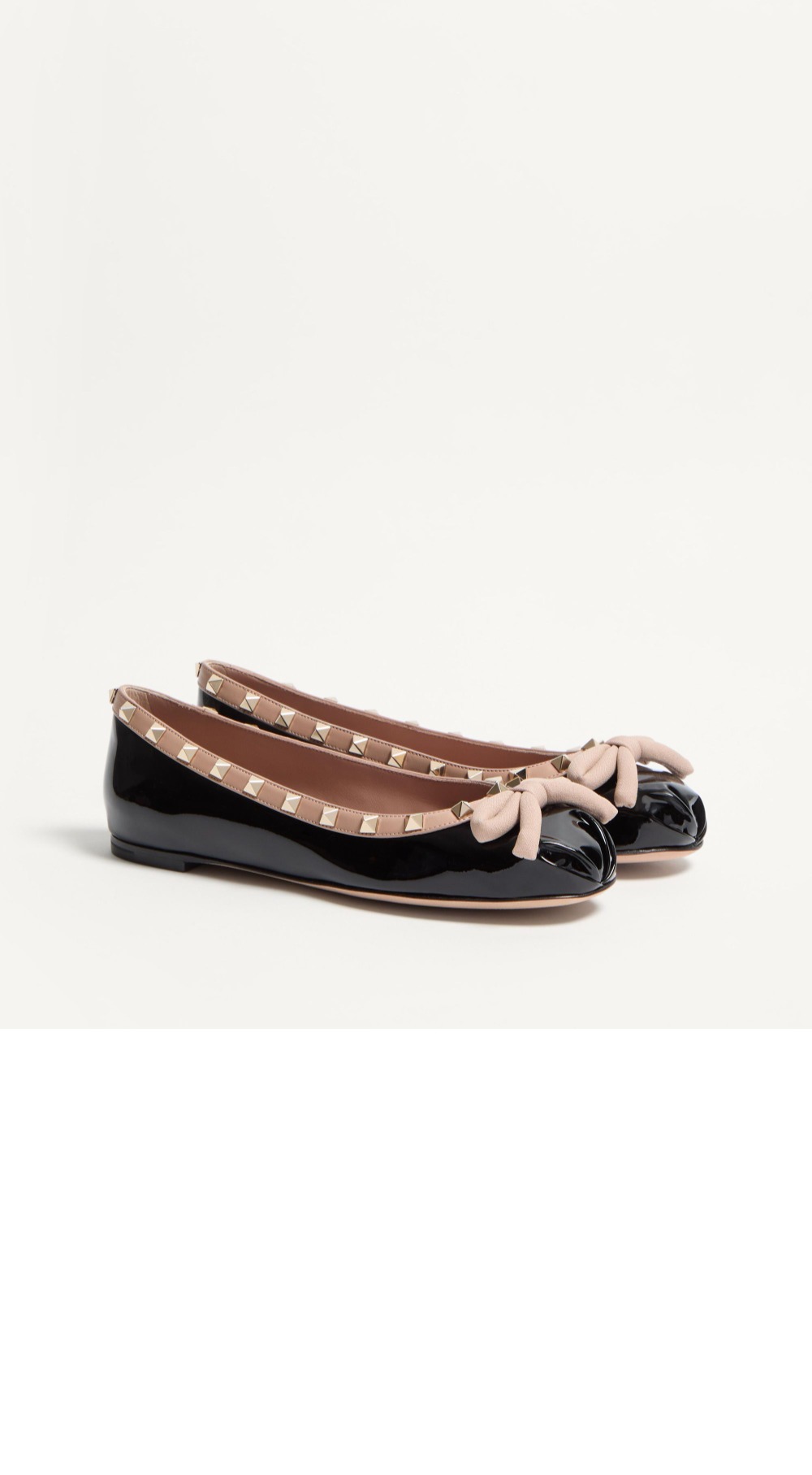 락스터드 페이턴트 가죽 발레리나 3W2S0H > Rockstud - 락스터드