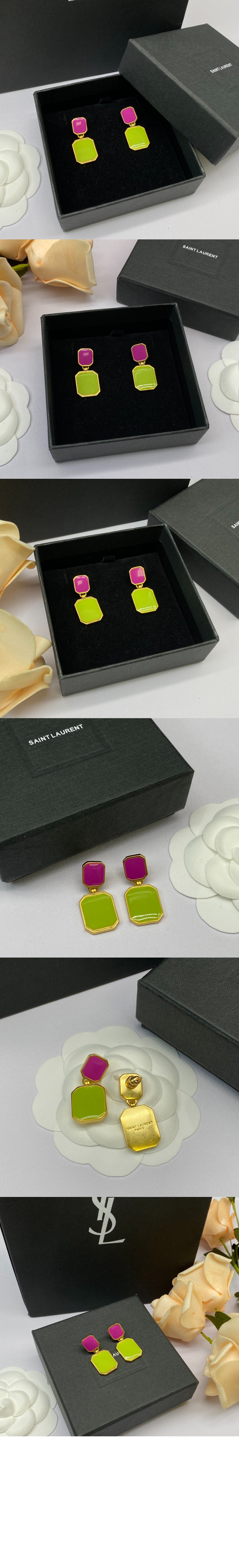 앤티크 오버 글라스 크리스털  스퀘어 이어링 737929 > 생로랑