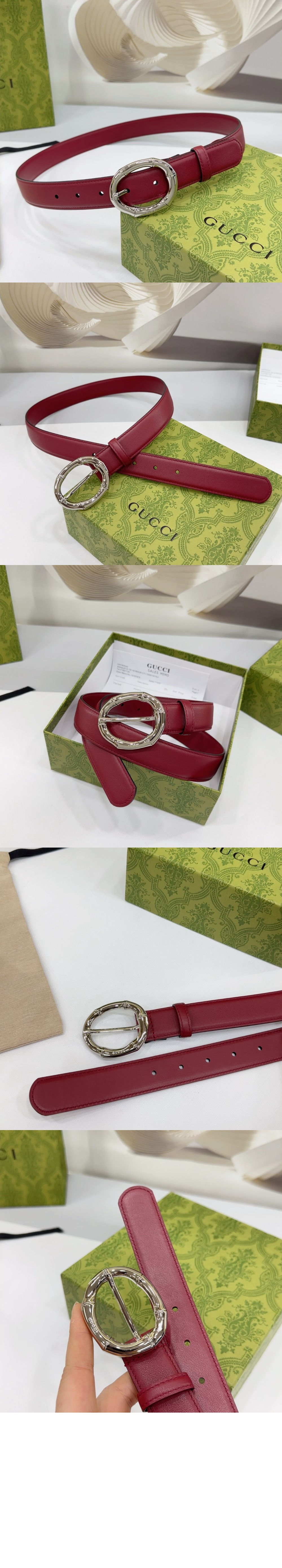 대나무 원형 버클 벨트 828270 > 구찌