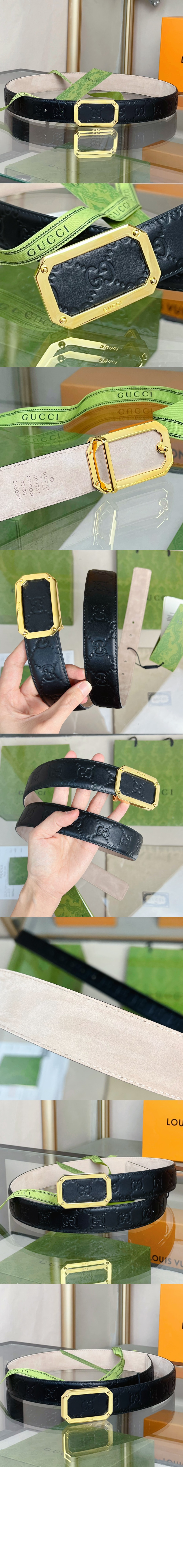 시그니처 가죽 벨트 403941 > 구찌