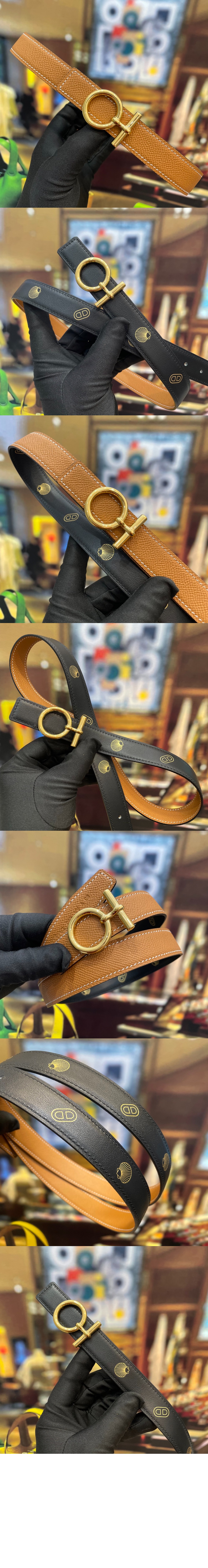 Flot 벨트 버클 Hermes sur Mer 리버서블 가죽 스트랩 > 에르메스