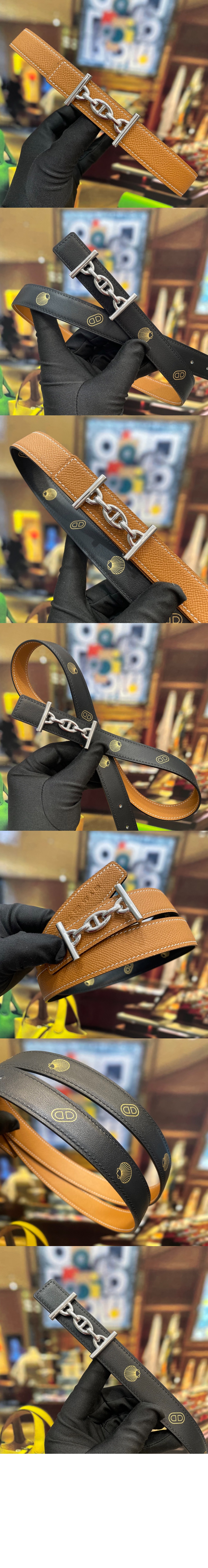 Lagune 벨트 버클 Hermes sur Mer 리버서블 가죽 스트랩 > 에르메스