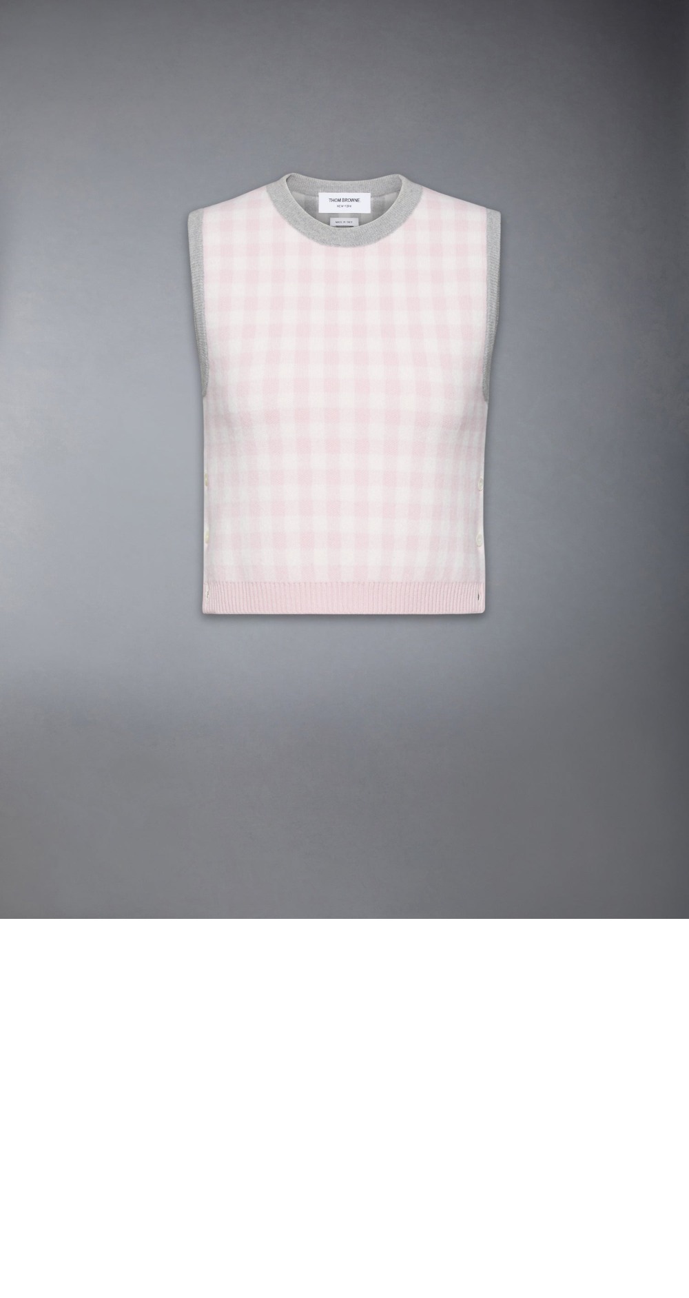 펀믹스 깅엄 체크 자카드 메리노 울 쉘 탑 > 톰브라운