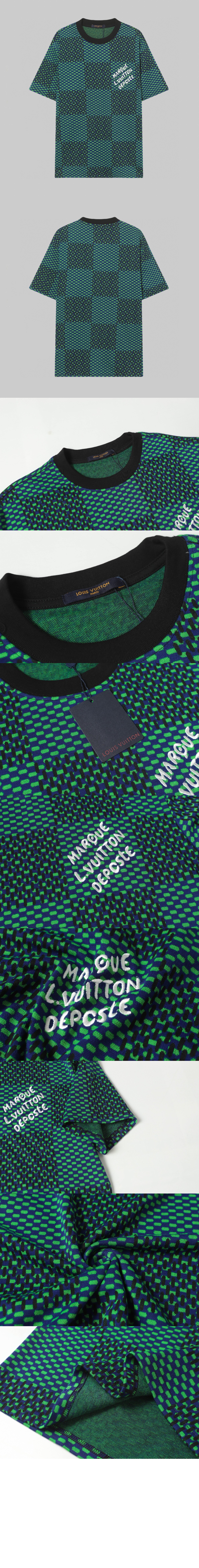 자카드 다미에 쇼트 슬리브드 코튼 크루넥 > Etc - 기타제품