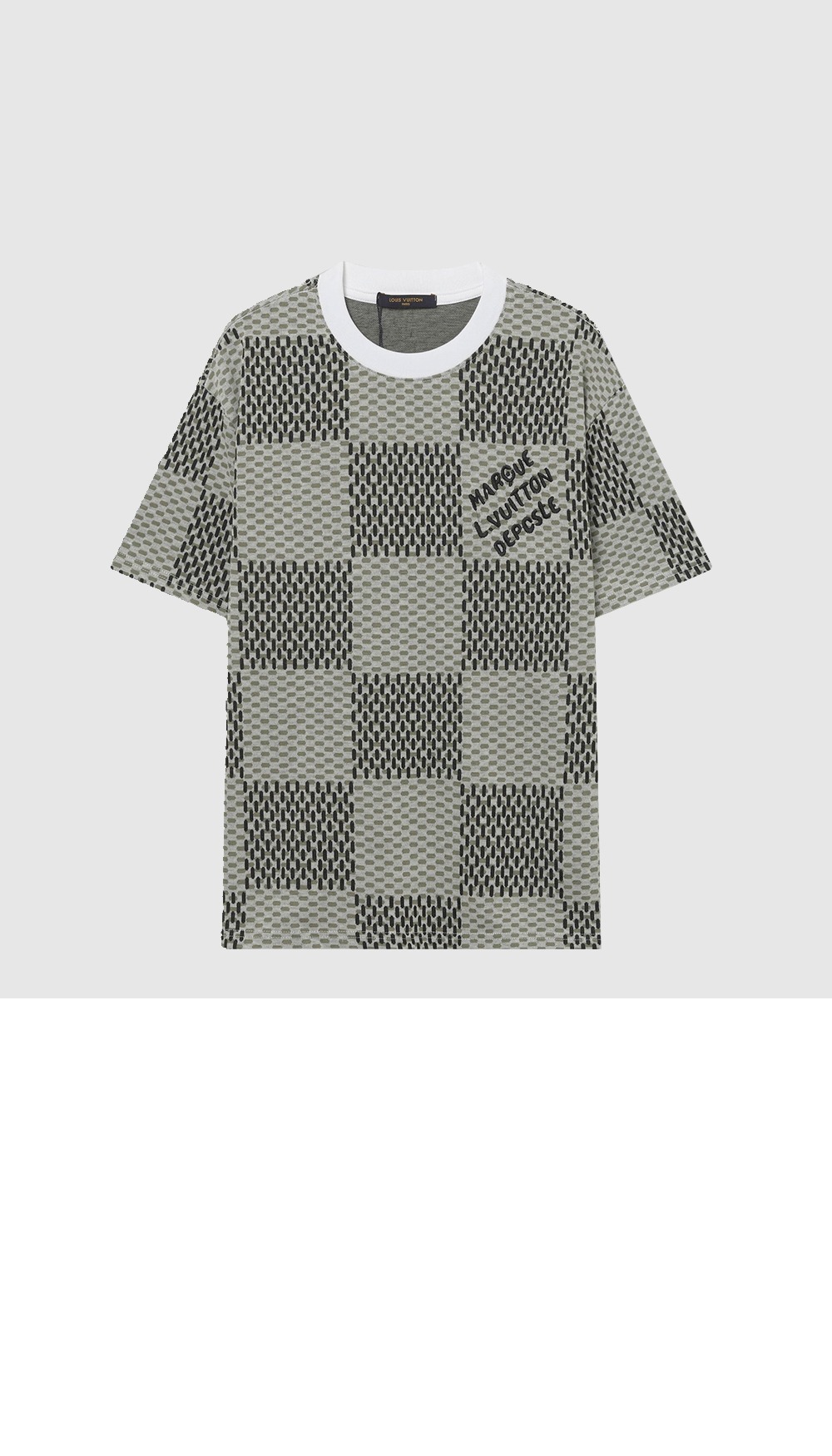 자카드 다미에 쇼트 슬리브드 코튼 크루넥 > Etc - 기타제품