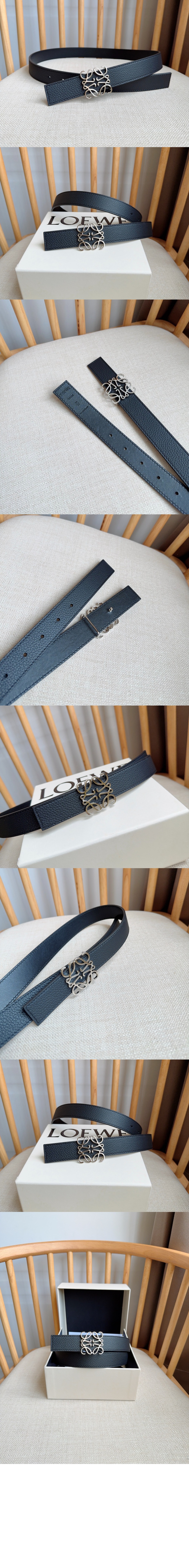 소프트 알갱이 소가죽 양면 아나그램 벨트 > 로에베