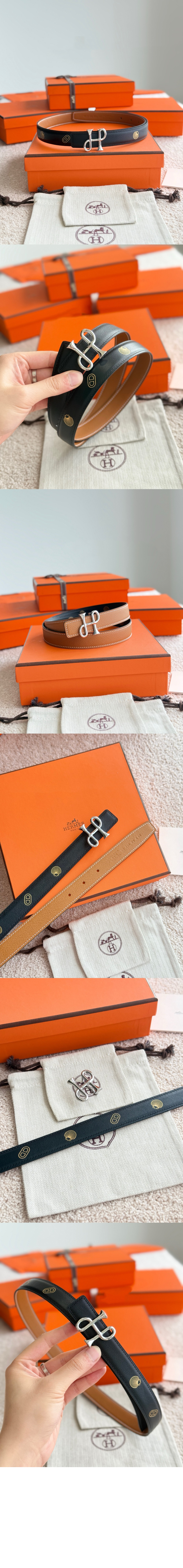 Cor Baroque 벨트 버클 & Hermes sur Mer 리버서블 가죽 스트랩 > 에르메스