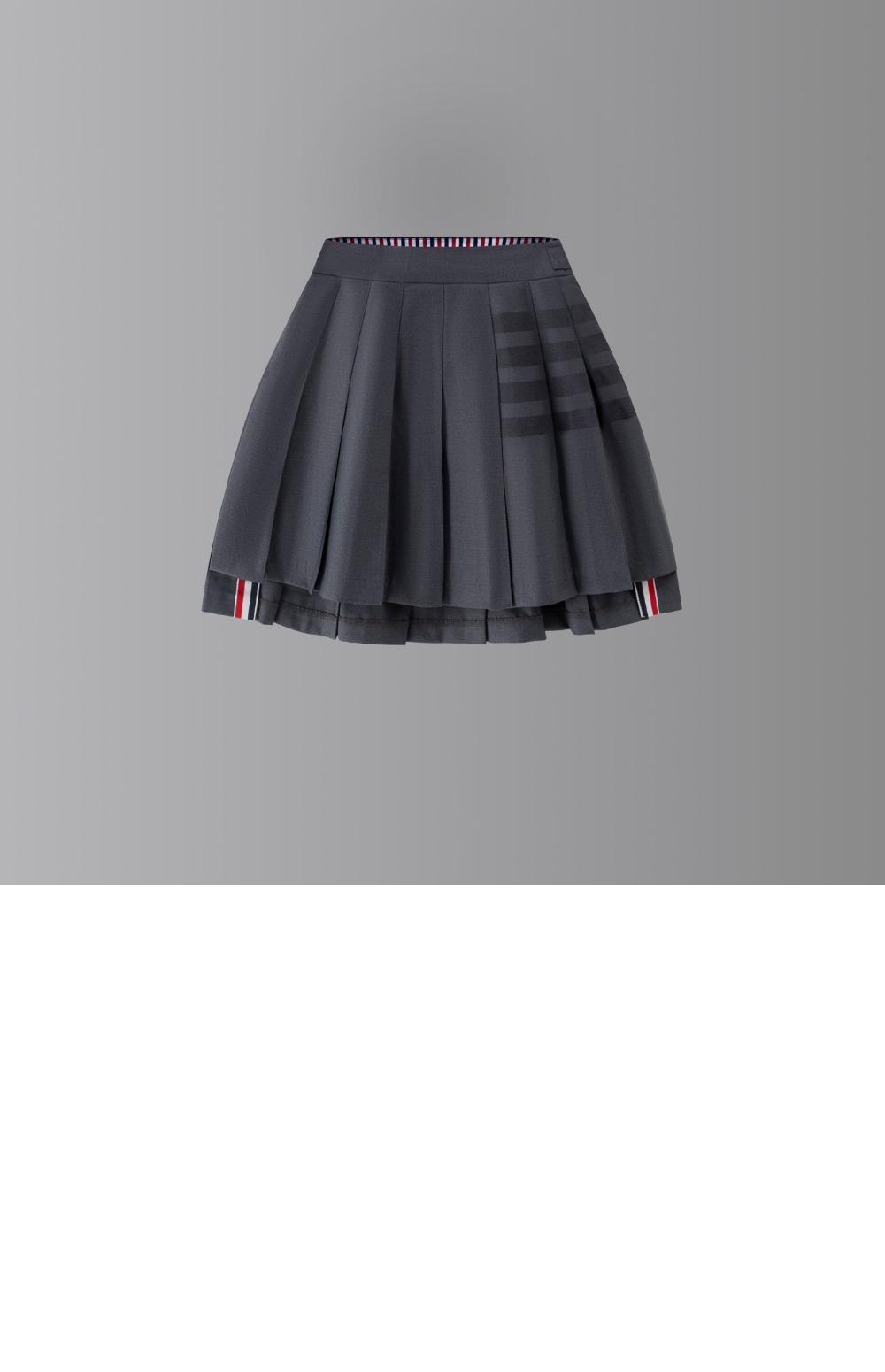 사선 플리츠 미니 스커트 > 톰브라운