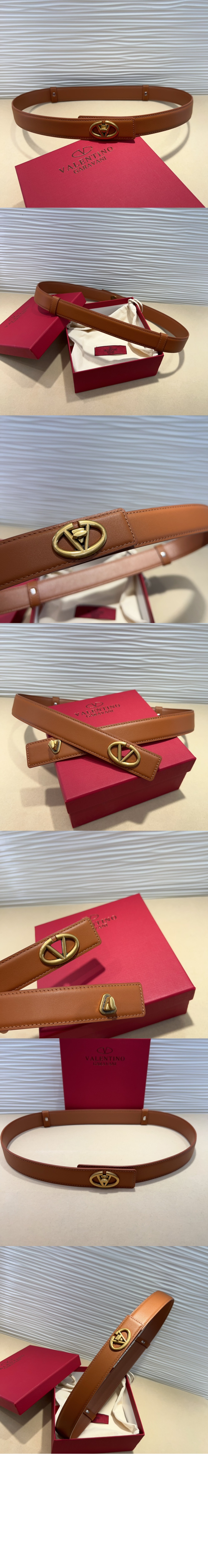 브이로고 송아지 가죽 벨트 > 발렌티노
