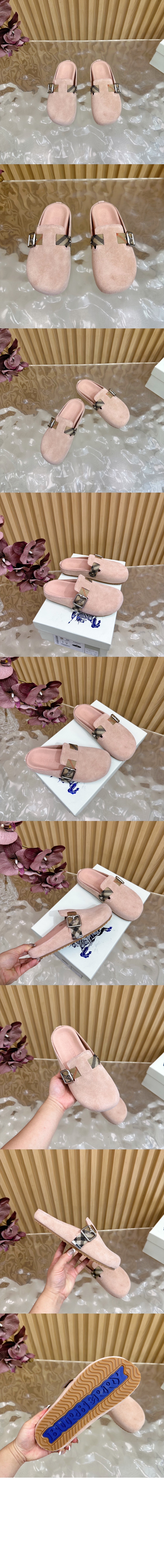 체크 스웨이드 어친 클로그 811339 > Sandal Slippers - 샌들 슬리퍼