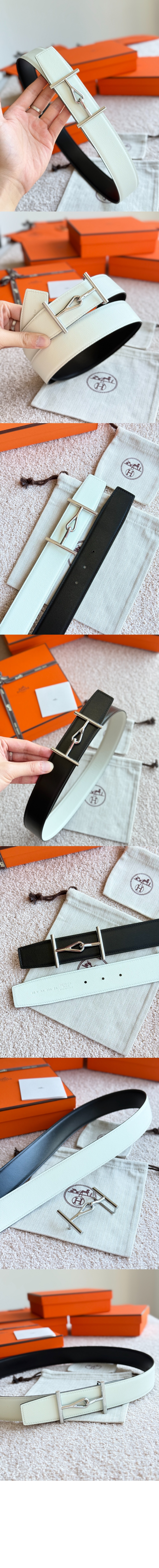 Jumbo 벨트 버클 리버서블 가죽 스트랩 > 에르메스