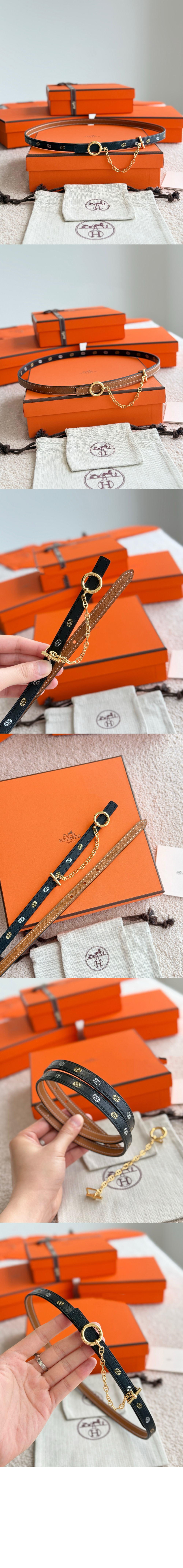 Carrousel 벨트 버클 Hermes sur Mer 리버서블 가죽 스트랩 > 에르메스