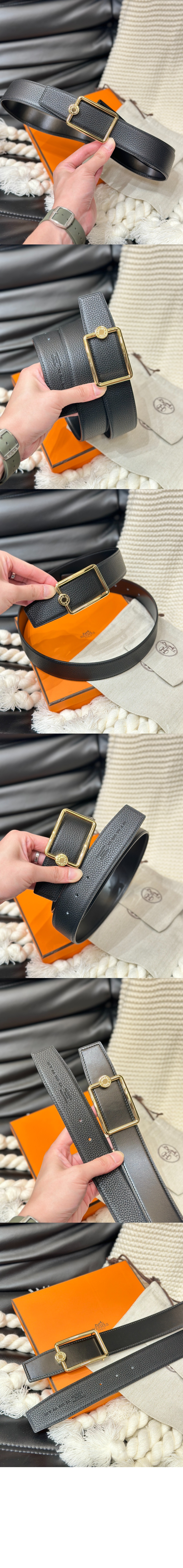 버클 양면 가죽 벨트 > 에르메스