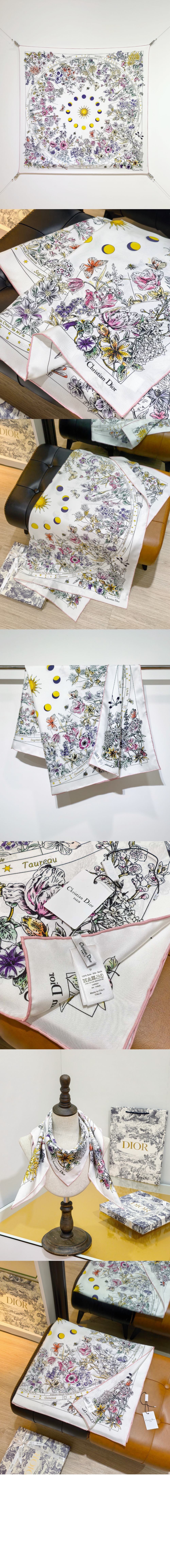 Astral Flowers 90 스퀘어 스카프 55FWC > 디올