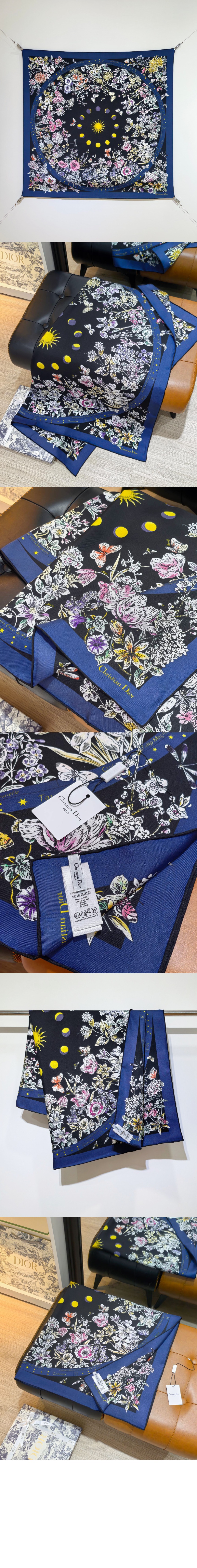 Astral Flowers 90 스퀘어 스카프 55FWC > 디올