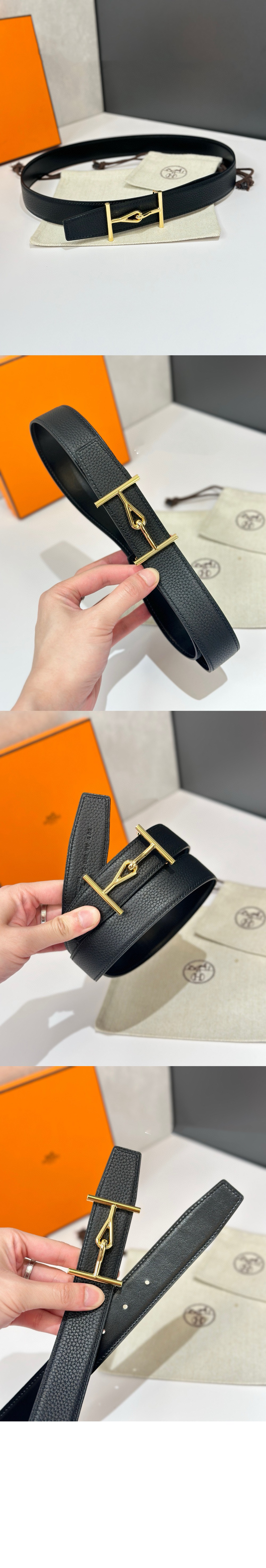 Jumbo 벨트 버클 리버서블 가죽 스트랩 > 에르메스