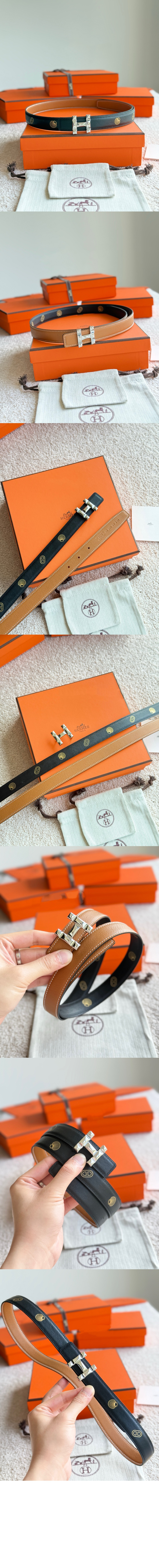 H Infini 벨트 버클 Hermes sur Mer 리버서블 가죽 스트랩 > 에르메스