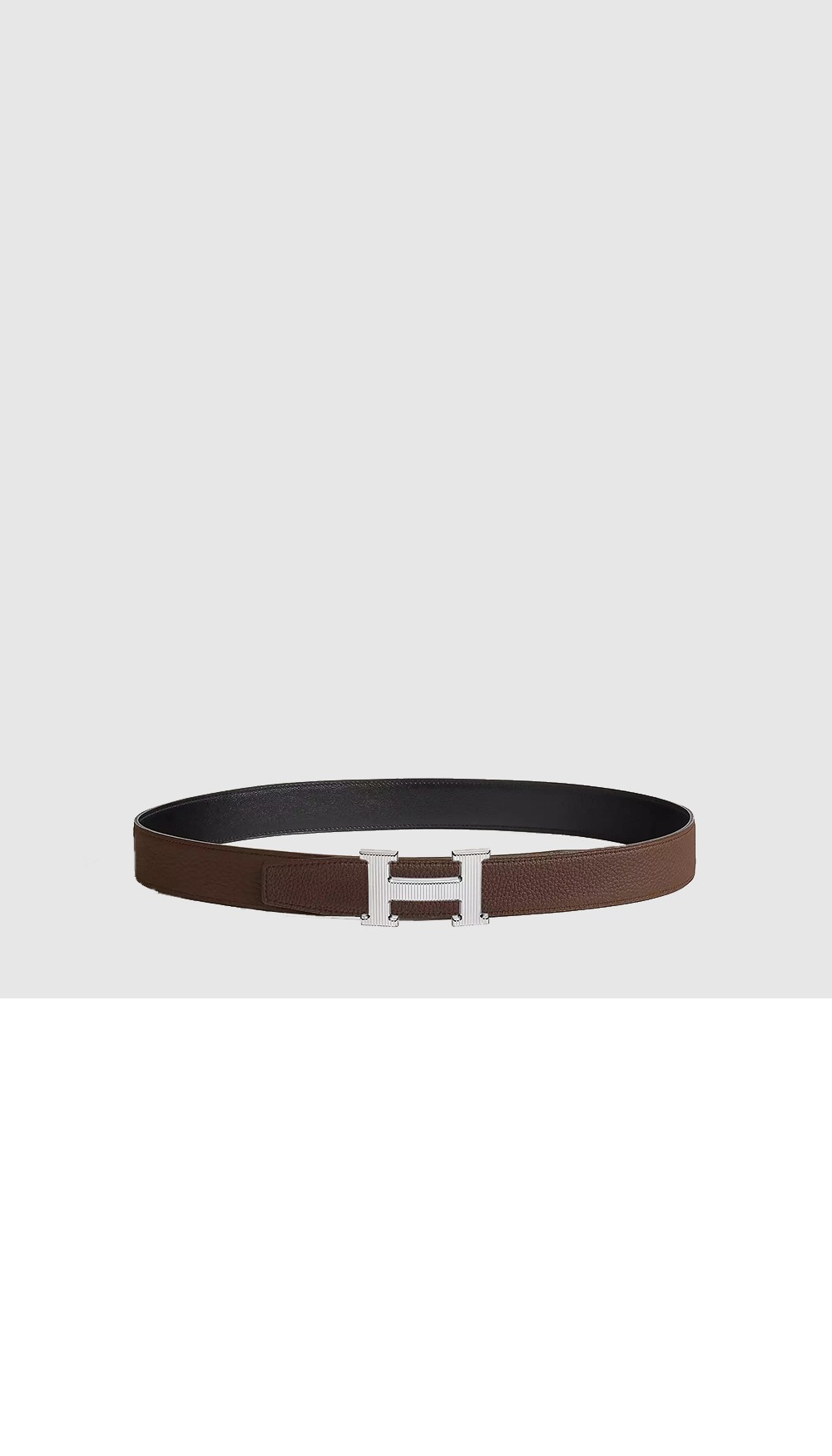 H Strie 벨트 버클 리버서블 가죽 스트랩 > 에르메스