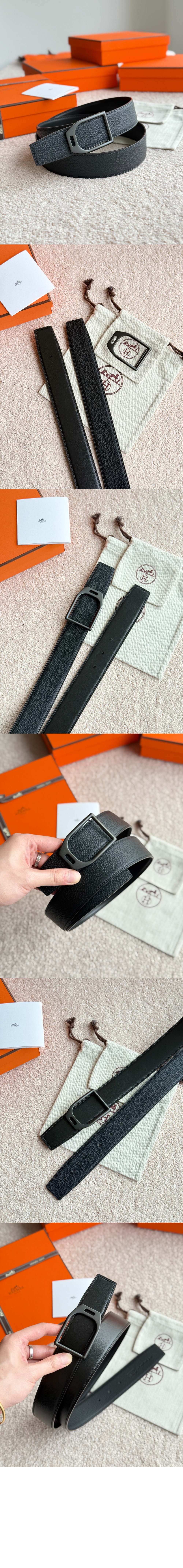 Jockey 벨트 버클 리버서블 가죽 스트랩 > 에르메스