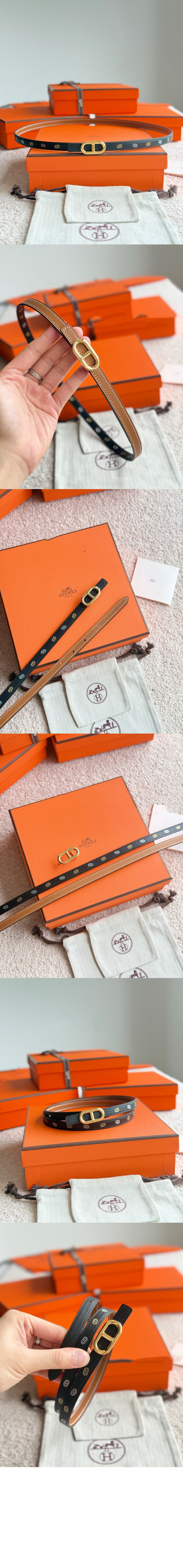 Maillon H 벨트 버클 Hermes sur Mer 리버서블 가죽 스트랩 > 에르메스