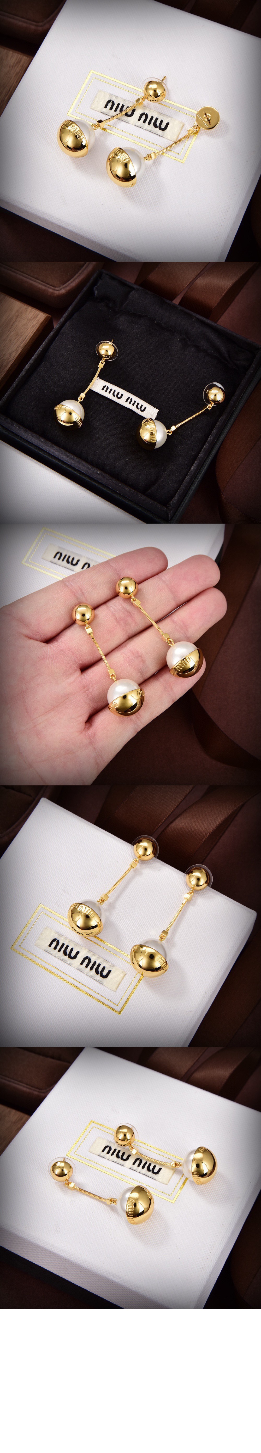 메탈 및 펄 귀걸이 5JO908 > 미우미우