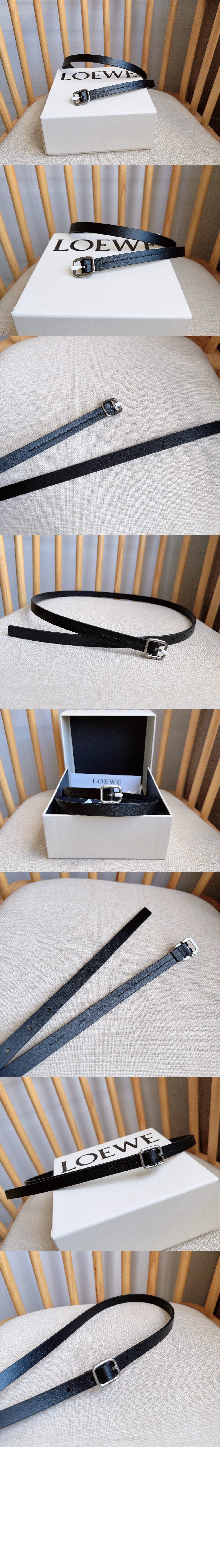 로고 디테일 버클 카프스킨 벨트 > 로에베