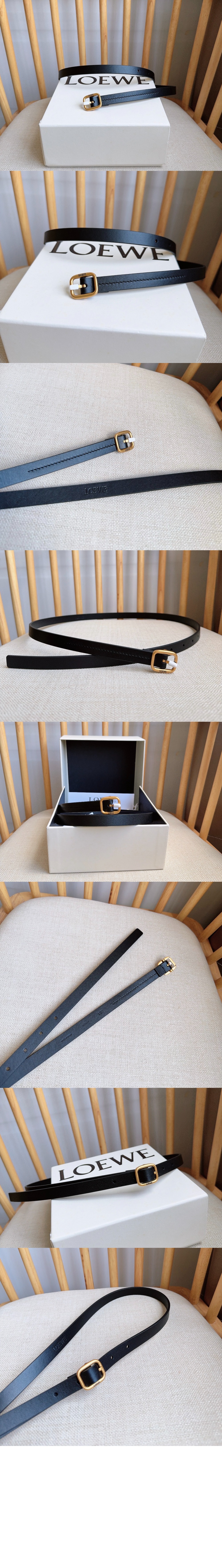 로고 디테일 버클 카프스킨 벨트 > 로에베