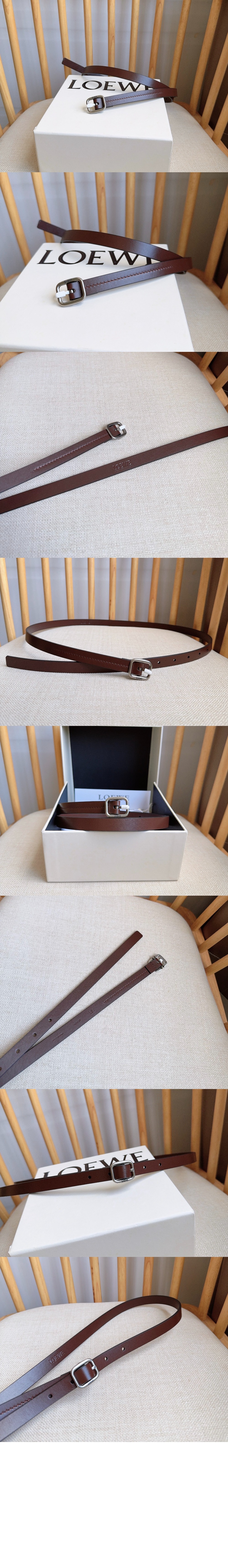 로고 디테일 버클 카프스킨 벨트 > 로에베