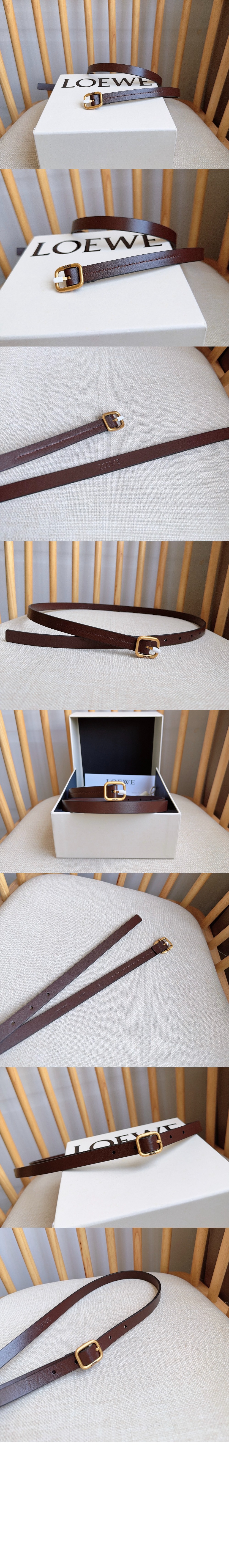 로고 디테일 버클 카프스킨 벨트 > 로에베