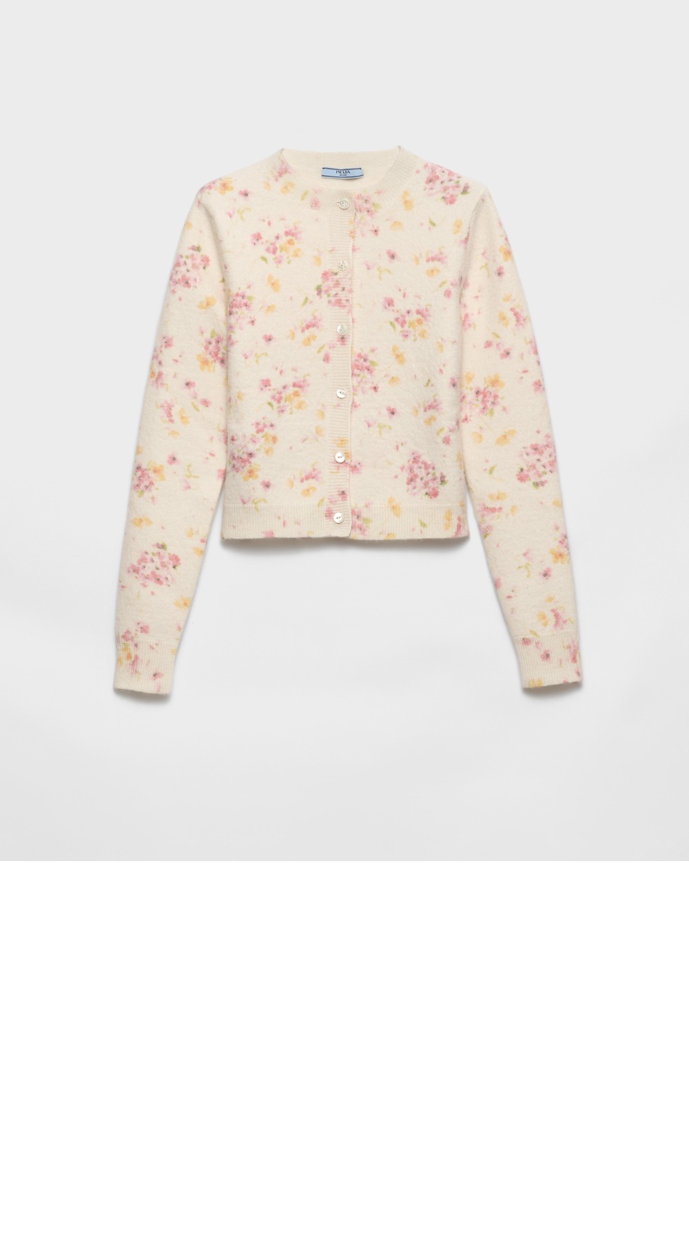 플로럴 프린트 울 가디건 > 프라다