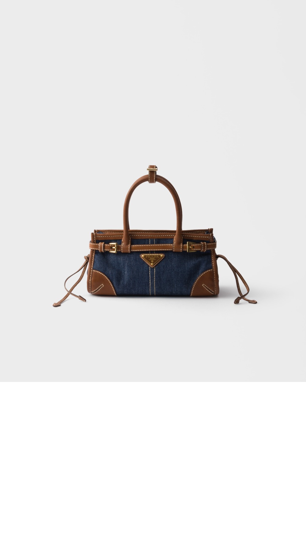 Bonnie스몰 데님과 가죽 패치 클러치 1BA486 > Bonnie - 보니