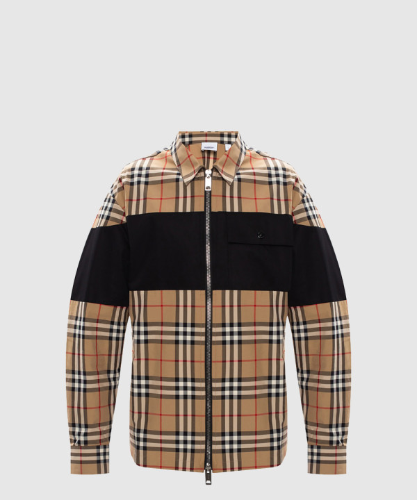 체크 쇼트 코트