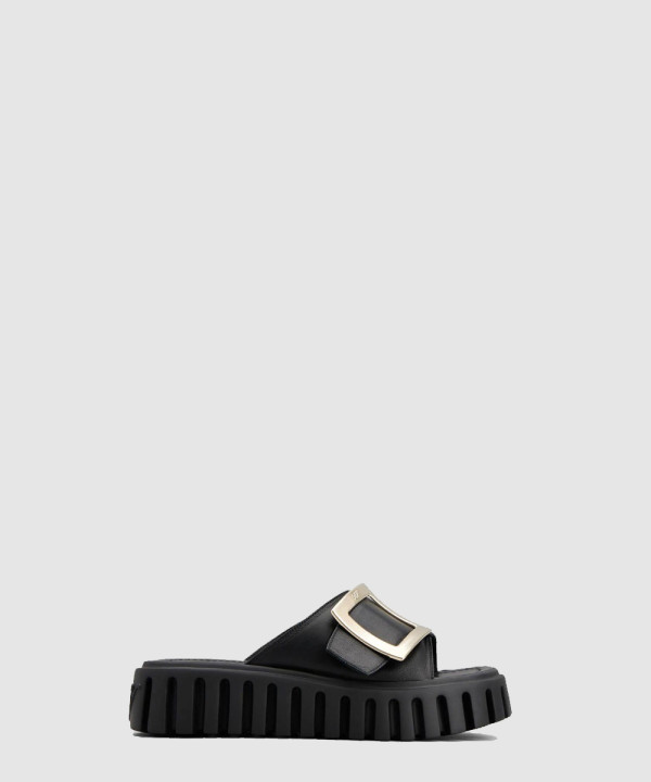 비브'고-두꺼운 메탈 버클 뮬 7063