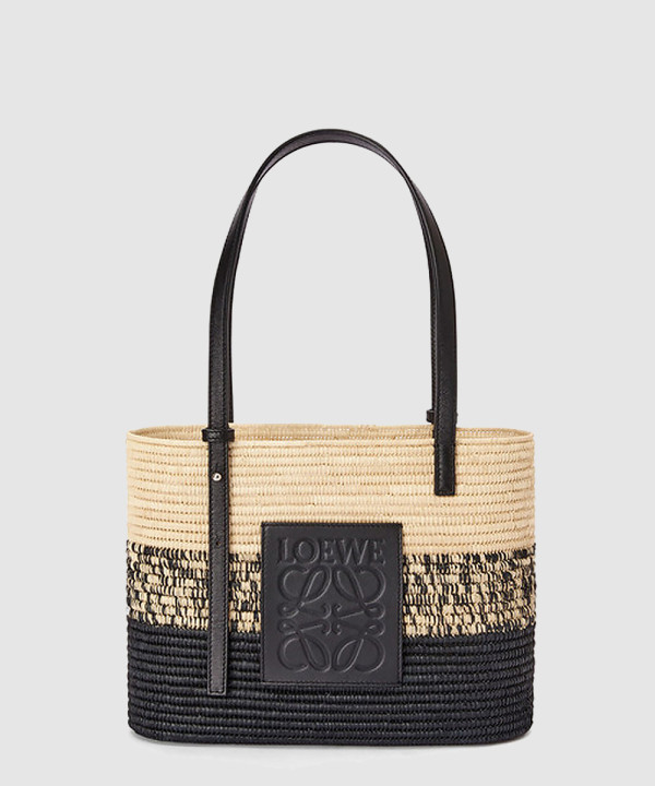 디그레이드 라피아 카프스킨 스몰 스퀘어 바스켓 백