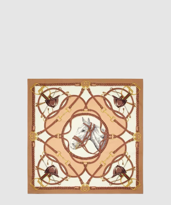 플로라 프린트 실크 스카 766327