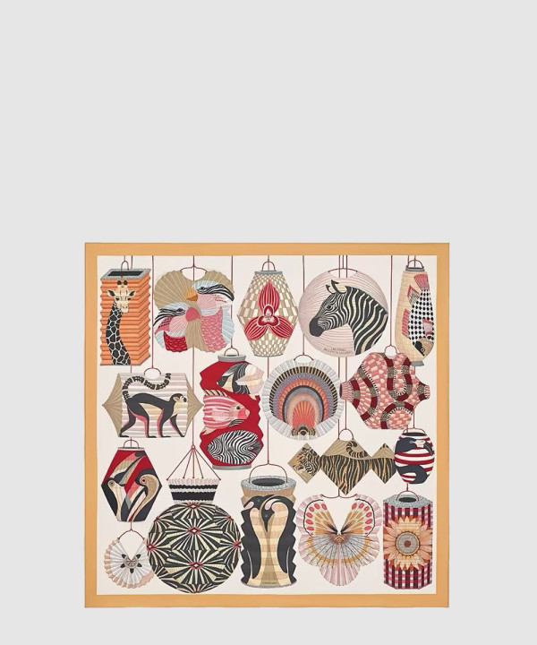 Lanternes, Ballons et Cocardes 90 까레 실크 스카프