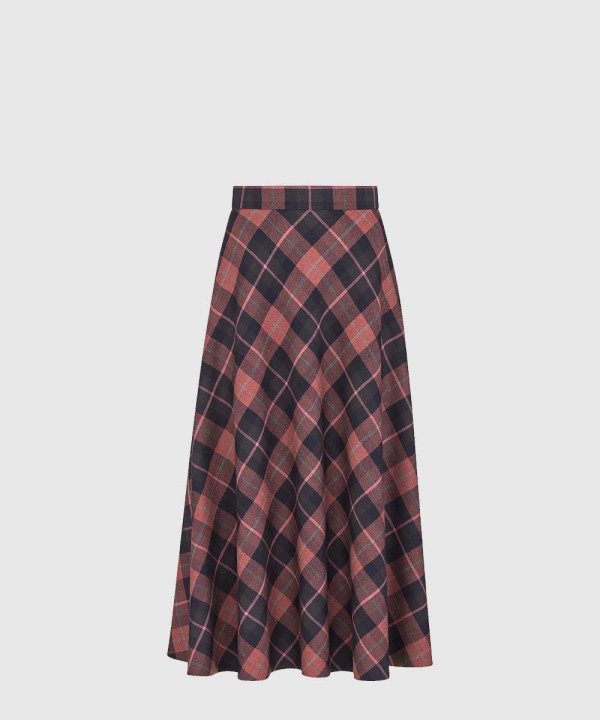 플레어 미디 스커트