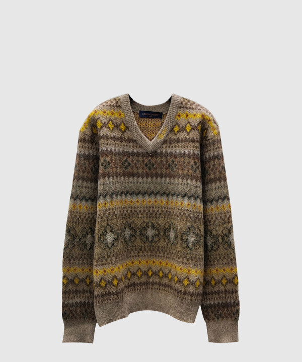 프린트 니트 톱