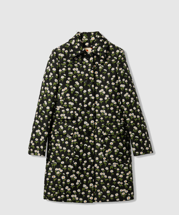 플로라 크레이프 싱글 브레스트 코트