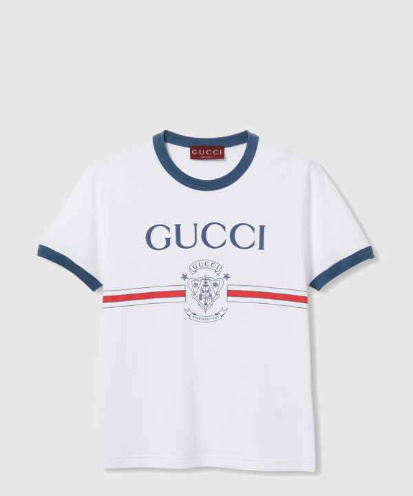 프린트 디테일의 코튼 저지 티셔츠