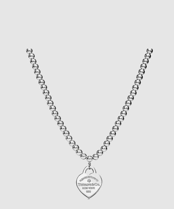 티파니 하트 태그 비드 네크리스