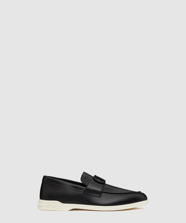 레저 플로우 송아지 가죽 로퍼