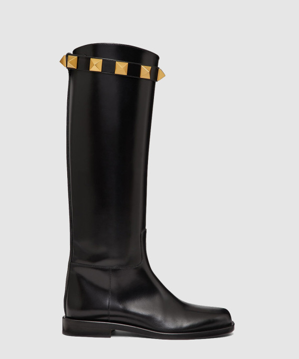 송아지 가죽 로만 스터드 부츠 1W2S0E