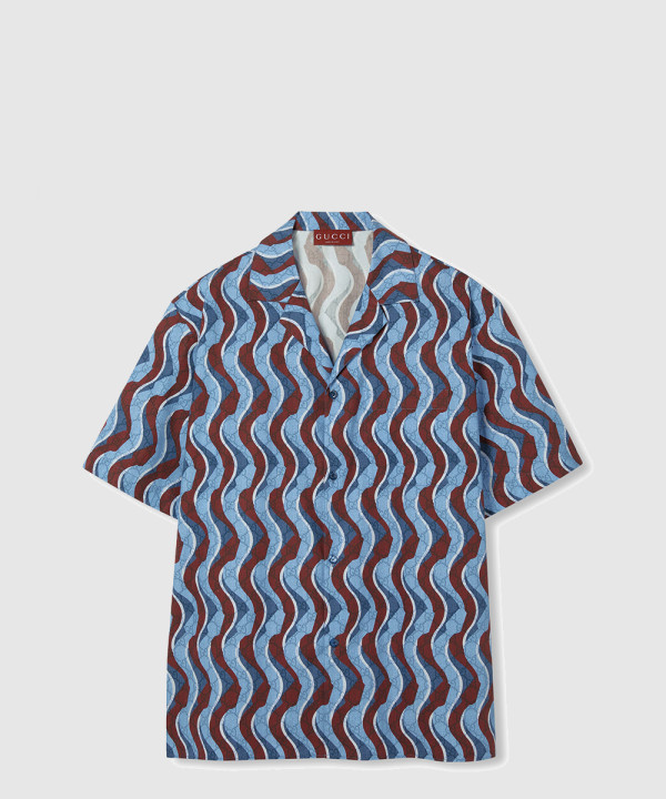 프린트 코튼 셔츠