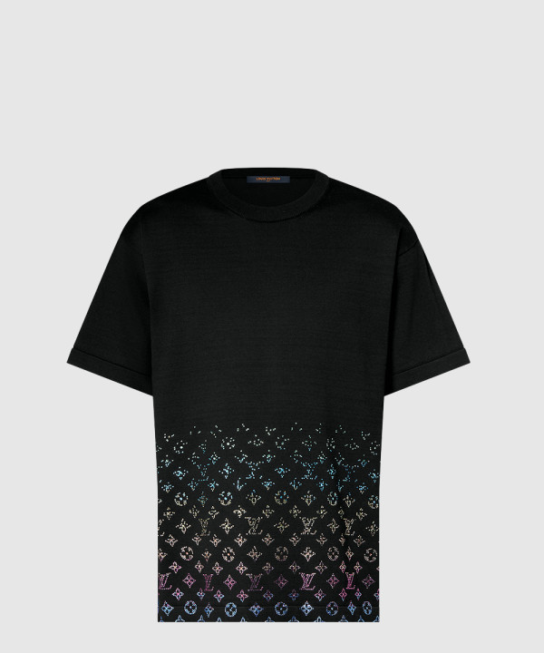 모노그램 그라디언트 엠벨리시드 쇼트 슬리브드 크루넥