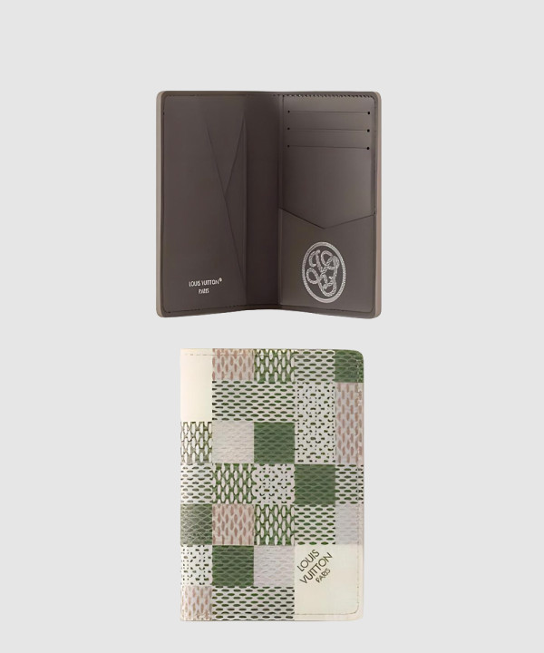 체크 코팅 캔버스 카드 지갑 N00109